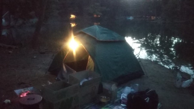 おおぐて湖キャンプ場の夜の光景