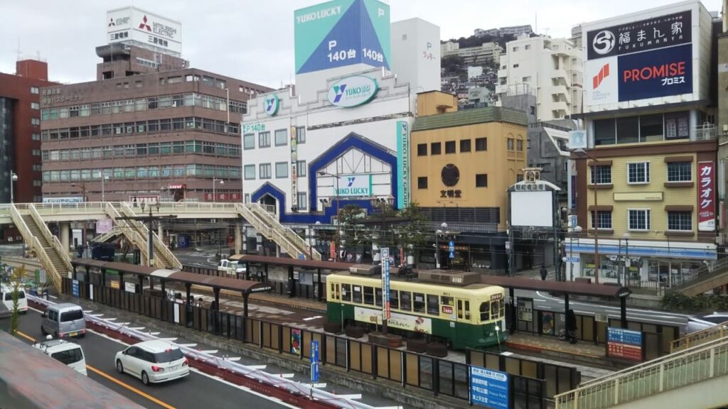 長崎駅から観た光景