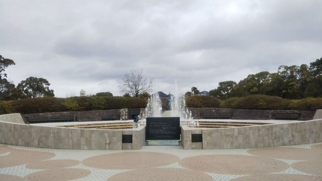 長崎の平和公園噴水