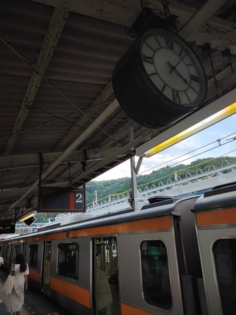 青梅駅の駅ホーム時計