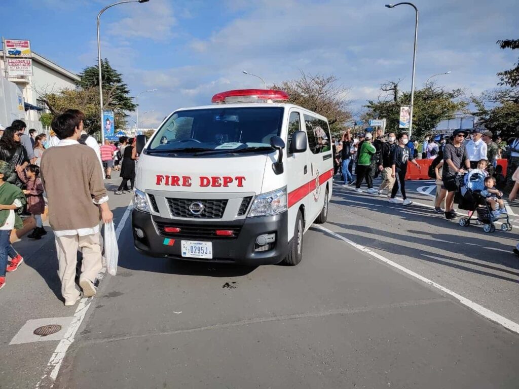 ヨコスカフレンドシップデーの横須賀米軍基地に登場した救急車